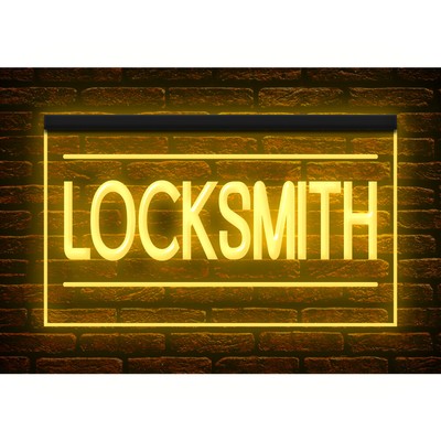 Locksmith Key Service Repair Tool Shop Store illuminated Night Light Neon Sign