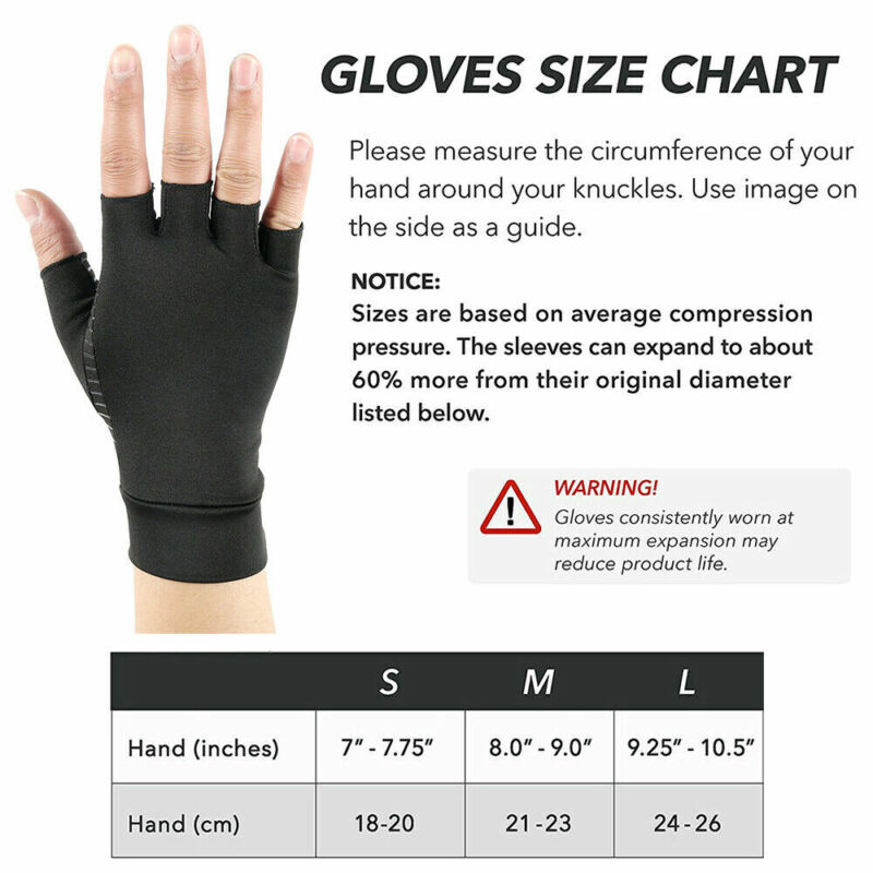 Copper Fit Gloves Size Chart