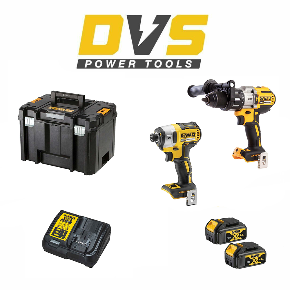 DeWalt DCK276M2T 18V Brushless Hammer Drill and Impact Driver Kit with 2 x 4.0Ah
