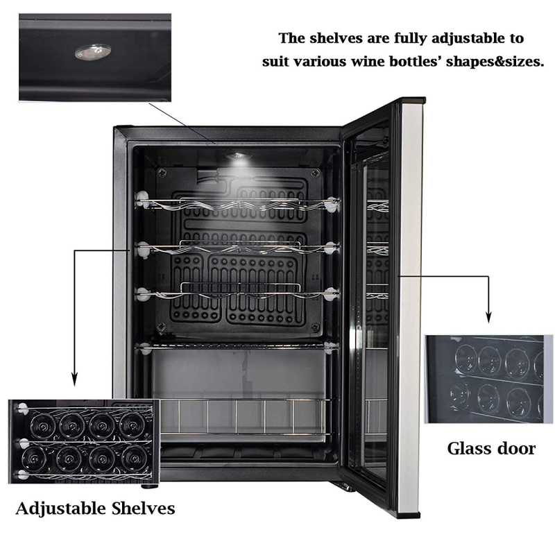SMETA Freestanding Single Zone  Refrigerator Under Counter Cooler Cellar for   Q