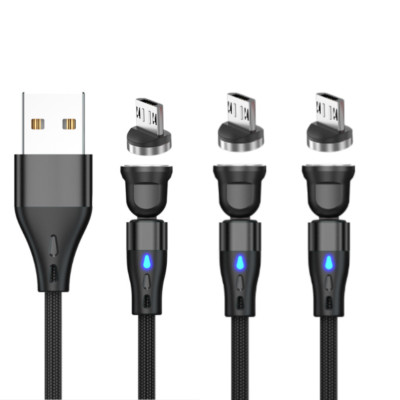 3 Pack Magnetic Micro USB Fast Charging Cable For Android Samsung Charger Cord