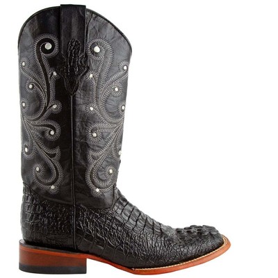 

Черные мужские классические ботинки Ferrini Italia Stampede из крокодиловой кожи с квадратным носком 4039, Черный, Ferrini Italia Stampede Crocodile Square Toe Cowboy