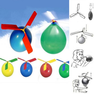 Balloon Powered Flying Whistle Helicopter Retro Classic Toy NEW Stocking Stuffer