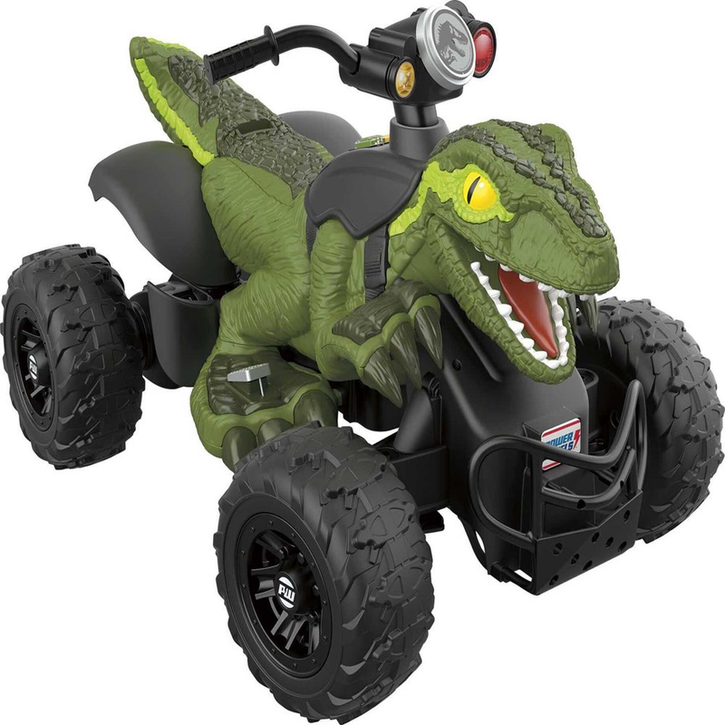 12V  Jurassic World Dino Racer Battery-Powered Ride-On ATV Dinosaur Toy, Green