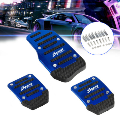 3Pcs Universal Blue Non-slip Car Pedal Pad Cover Auto Interior Accessories Trim