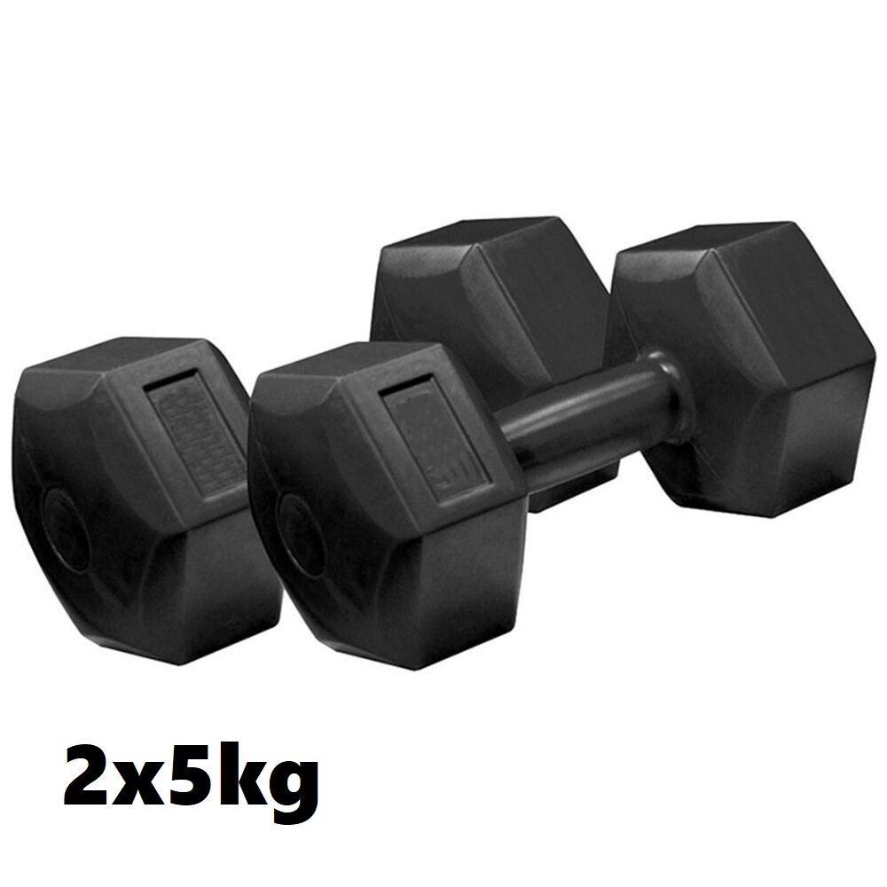Coppia Di Manubri In Vinile Da 5Kg Ognuno Manubri Pesi Palestra Fitness cir