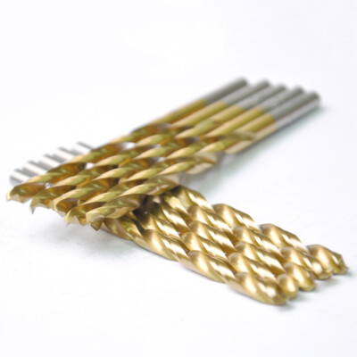 Drillforce 10PCS 3/8'' Titanium Drill Bits Set HSS Metal Woodworking Drill Bit