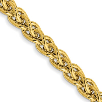 Pre-owned Skyjewelers Real 14kt Yellow Gold 24 Inch 3.45mm Semi-solid Wheat With Lobster Clasp Chain