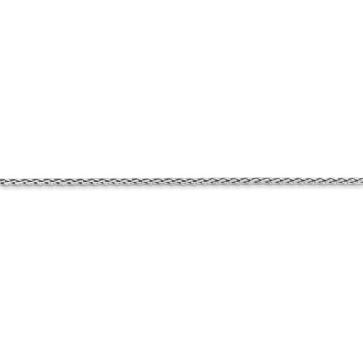 Pre-owned Superdealsforeverything Real 14kt White Gold 1.5mm Round D/c Wheat Chain; 20 Inch