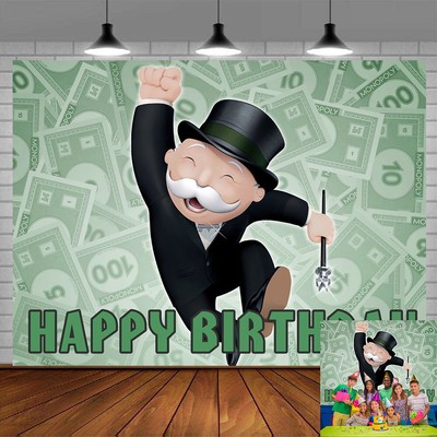 Monopoly Party Decor Party Supplies Backdrop Banner Poster Vinyl 7x5ft