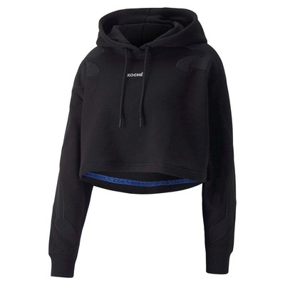 

Puma Koch X Cropped Logo Pullover Hoodie Женская черная повседневная спортивная верхняя одежда, Черный, Puma Koch X Cropped Logo Pullover Hoodie