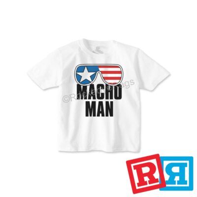 Macho Man Randy Savage T-Shirt Cotton Crew Top Boys Toddler White Short Sleeve