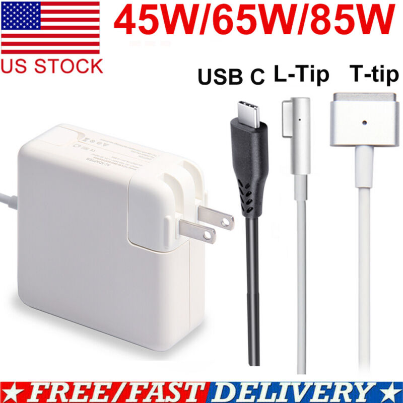 Charger For Macbook Air Pro 11" 13" 15" 17" Ac Power Adapter Usb C/ L /t Shape