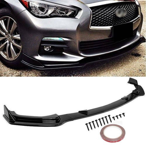 For Infiniti Q50 Base 14-17 Premium Glossy Blk Front Bumper Lip Spoiler Spiltter