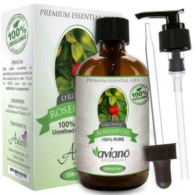 100% PURE ROSEHIP SEED OIL, Organic | HUGE 4oz Bottle | Reduce Acne Scars