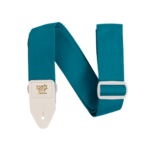 Ernie Ball Polypro Guitar Strap, Teal with White (P05349)