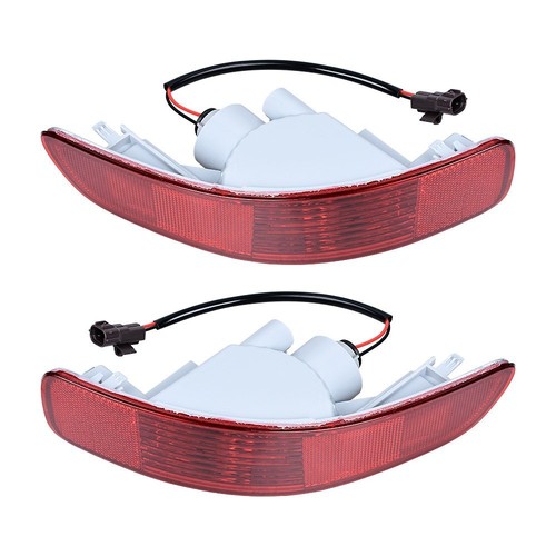 2X Left Right Rear Bumper Reflector Light For Mitsubishi Outlander 07-12 w/ Bulb