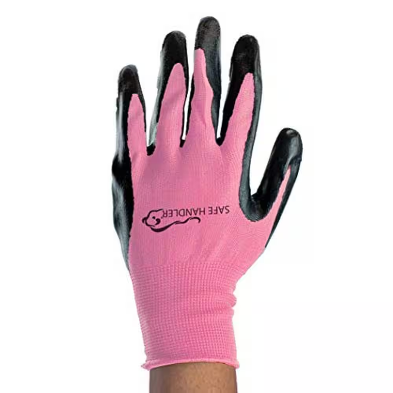 Nitrile Work Gloves Grip Protective Safety Gloves Pink Black 12 Pair Pack