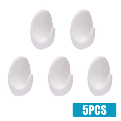 5PCS Self Adhesive Hanger Hooks Stick On Wall Sticky Towel Coat Hanging Hook