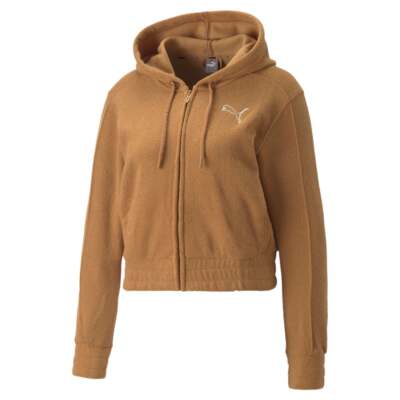 

Puma Her Winterized Full Zip Hoodie Женская коричневая повседневная верхняя одежда 84983874, Коричневый