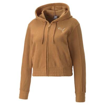 Puma Her Winterized Full Zip Hoodie Женская коричневая повседневная верхняя одежда 84983874