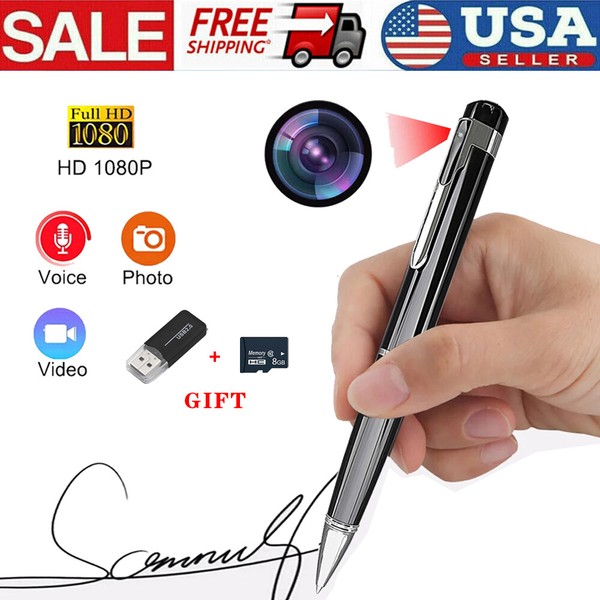 Hidden Cam Pocket Pen Camera HD 1080P Mini Body Video Recorder DVR Security US