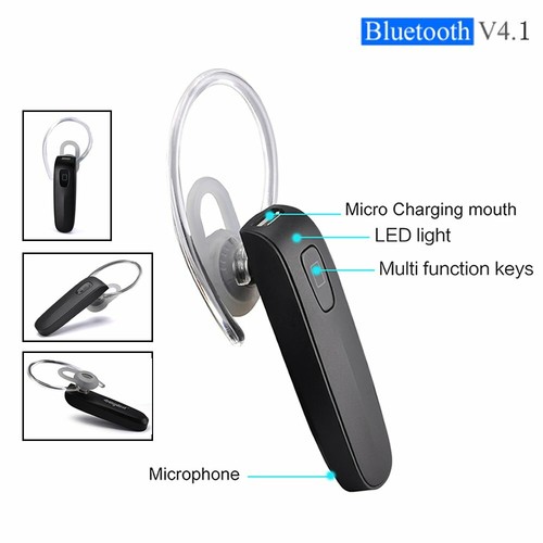 Bluetooth Headset InEar-Ohrbügel EinOhr Freisprecheinrichtung für im Auto Handy