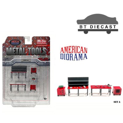 AMERICAN DIORAMA DIECAST METAL TOOLS 1/64 SET AD-2409 MJ