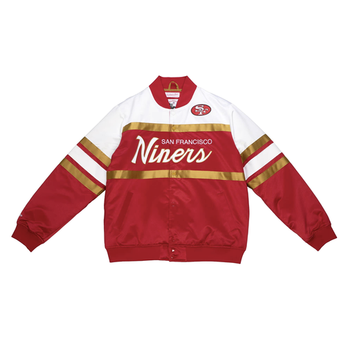 

Mitchell - Ness Special Script Heavyweight Satin Football Jacket Mens Red Casual, Красный, Mitchell - Ness Special Script Heavyweight Satin Football Jacket