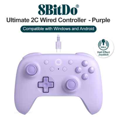 8BitDo Ultimate 2C Wired Controller for PC Android with Hall Effect Joysticks