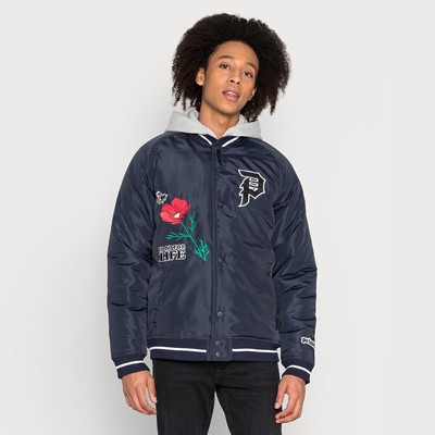 

Мужская университетская куртка Primitive Keeper Two Fer темно-синяя, Синий, Primitive Keeper Two Fer Varsity Jacket