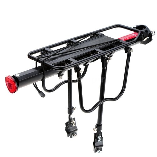Portapacchi XLC RP-R11 Per Bici 26-28'' - Nero, Carico 25kg, Con Supporto Luce