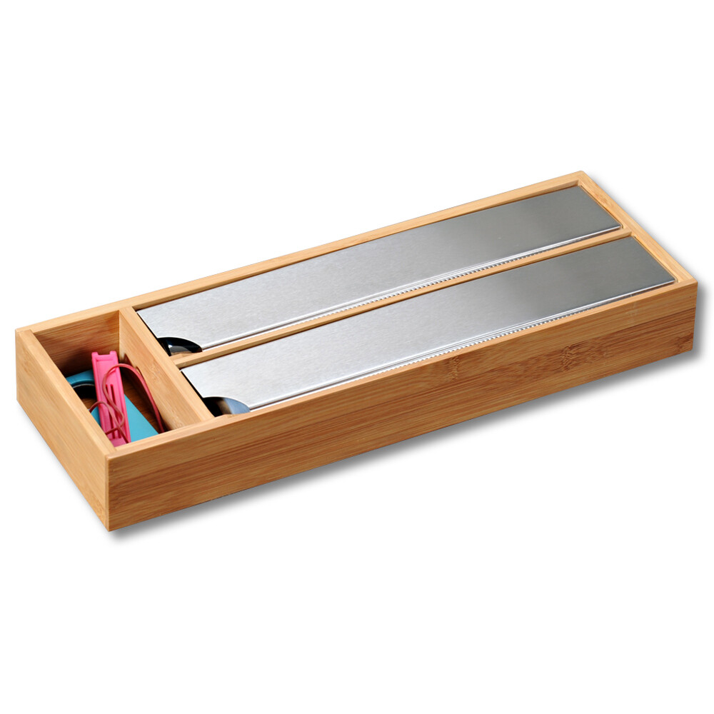 KESPER Folienspender Folienabroller Folien-Abroller Spender Alufolie Holz Bambus