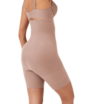 Spanx Higher Power Short Sz Medium Cafe Au Lait High Waisted Shaper NIB