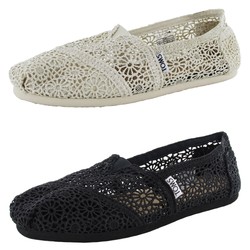 Toms Womens Classic Crochet Slip On Alpargata Shoe