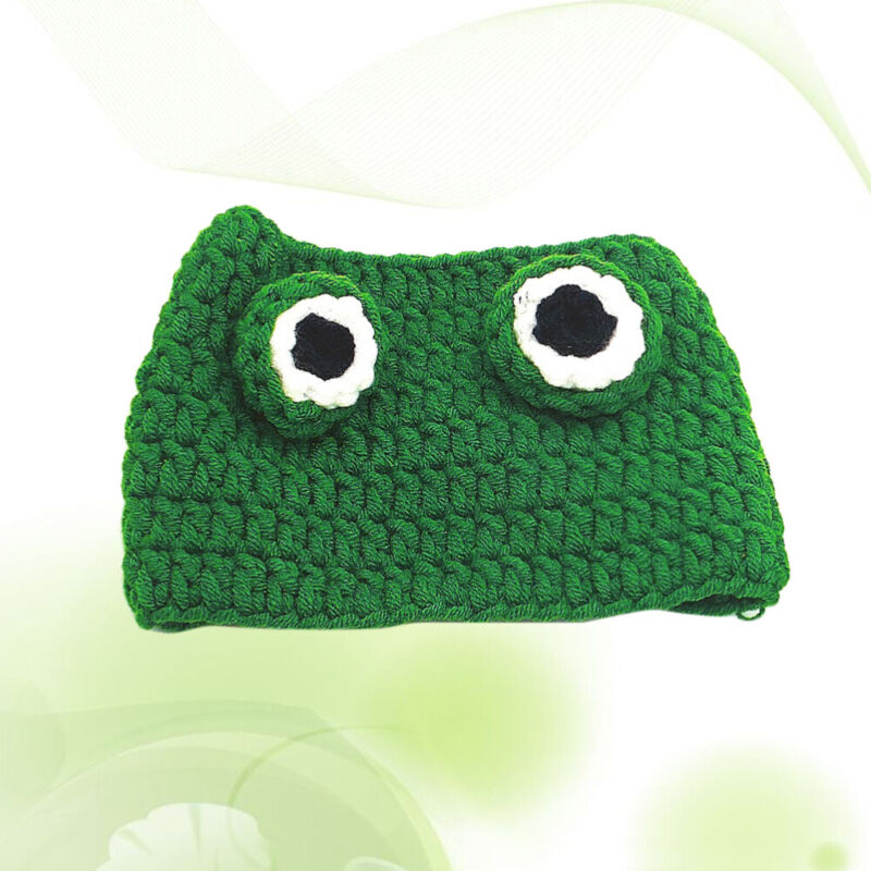 как выглядит Creative Lovely Frog Shaped Hat Hand Knitting Hat for Cats Dogs Green S 22-24 C фото