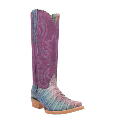Dingo Ladies Caterina Caiman Leather Purple Western Boot DI209-PU