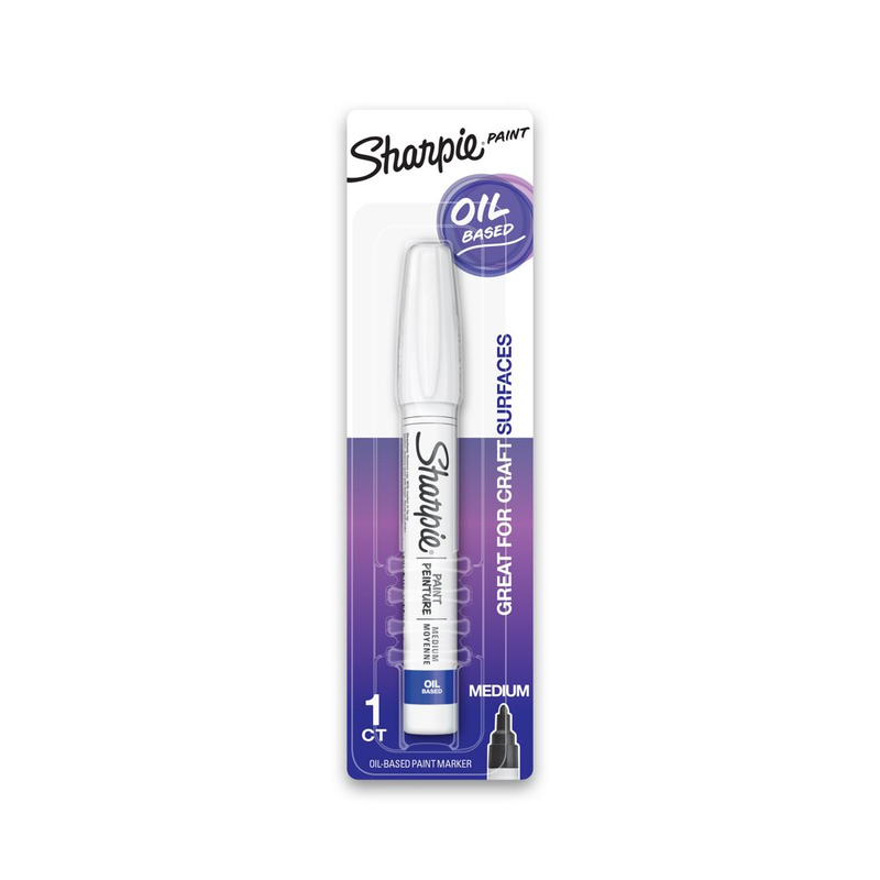 All Surfaces Oil-Based Medium Point White Paint Marker Water Fade Resistant