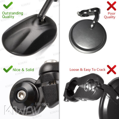 Bar end mirrors STARK oval black fits Moto Guzzi threaded stock handlebar ε