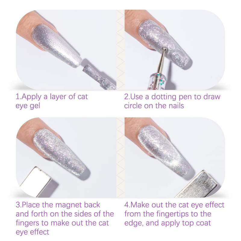 9D Cat Eye Gel Nail Polish, Shell Thread Cat Eye Gel Polish Soak off UV LED Nail
