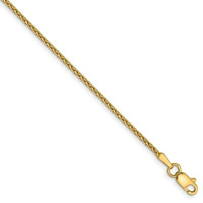 Pre-owned Superdealsforeverything Real 14kt Yellow Gold 1.5mm Parisian Diamond Cut Wheat Chain Bracelet; 7 Inch