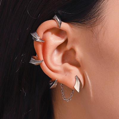 Earrings with shop chain and cuff
