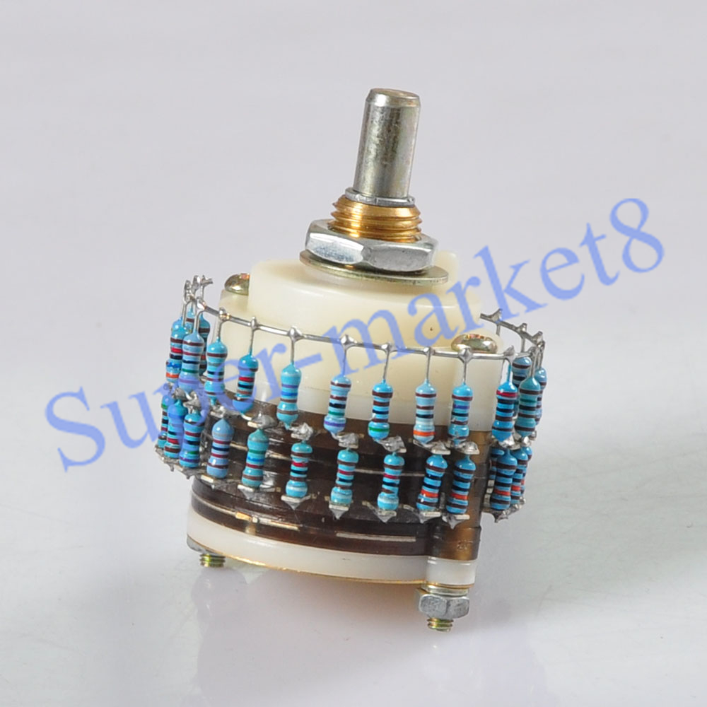 2P 24 Step Attenuator Volume Control Pot Log A 1M Mono Potentiometer Ladder 1pc