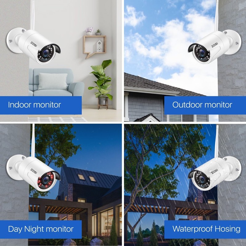 Wireless Security Cameras System,H.265+ 8CH 1080P HD Network IP NVR with 1TB Har