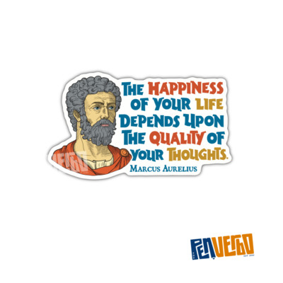 Marcus Aurelius Quote Sticker 2pcs | The Happiness Of Life | Stoic | PI512