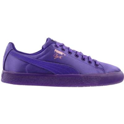 

Puma Clyde Satin Lace Up Молодежные кроссовки для девочек Размер 6 M Повседневная обувь 367469-01, Фиолетовый, Puma Clyde Satin Lace Up Youth