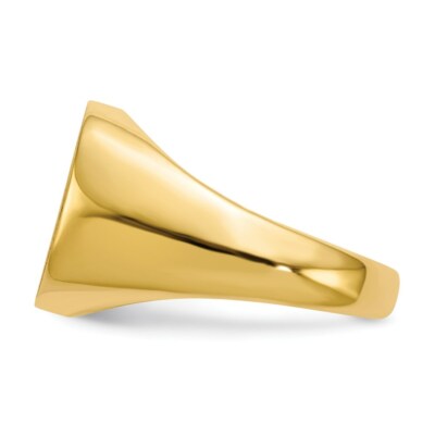 Pre-owned Superdealsforeverything Real 14kt Yellow Gold 13.5 X15.0mm Open Back Mens Signet Ring S:10