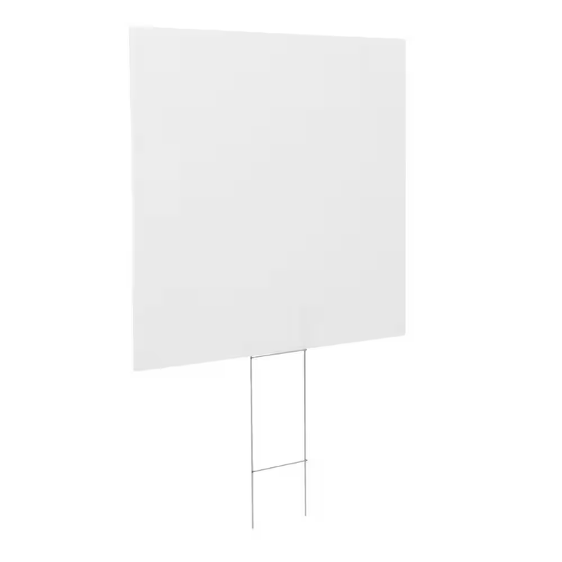 Everbilt Blank Yard Sign 24x28 in Corrugated Plastic Double Sided with H Frame