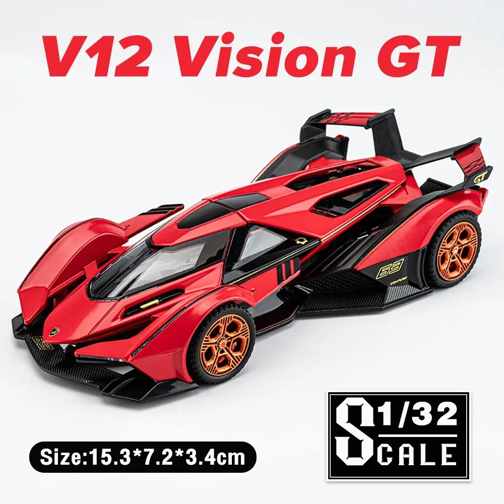 1/64 Lamborghini V12 Vision GT K ジョンGT 赤 1/64 Lamborghini V12 Vision GT by LMF diecast model car