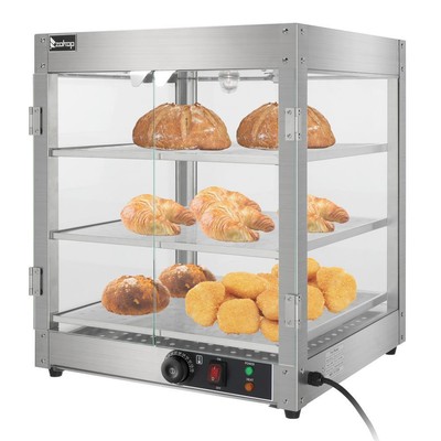 3 Tier Electric Commercial Food Service Hamburger Warmer Heated Display Case New